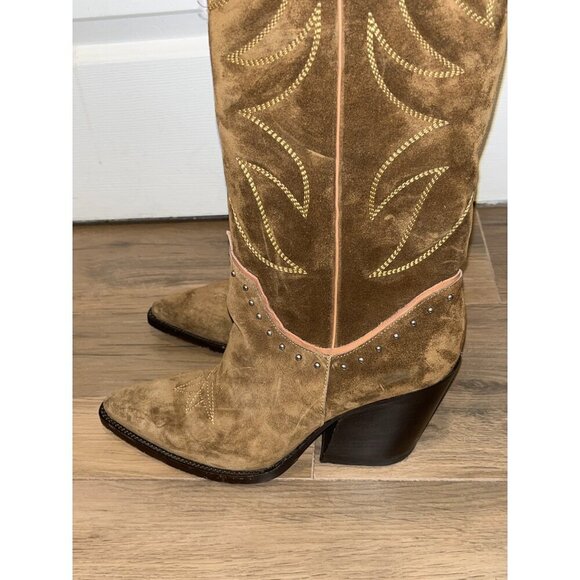 Alessandro Vasini Alison 80mm Suede Western Boots Women’s Size 10( MRSP $975) - Picture 5 of 14